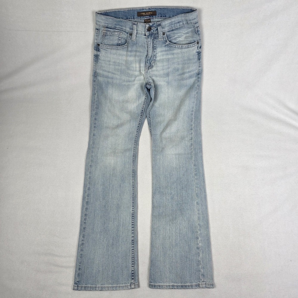 Cody James Slim Boot Wyatt Jeans Mens 31x34 Blue Light Wash Fade Western Cowboy